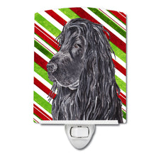 Load image into Gallery viewer, Black Cocker Spaniel Candy Cane Christmas Ceramic Night Light SC9611CNL