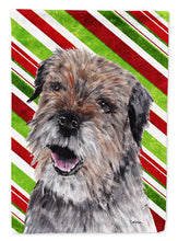 Load image into Gallery viewer, Border Terrier Candy Cane Christmas Flag Canvas House Size
