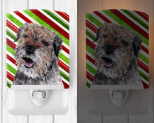 Load image into Gallery viewer, Border Terrier Candy Cane Christmas Ceramic Night Light SC9613CNL