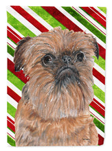 Load image into Gallery viewer, Brussels Griffon Candy Cane Christmas Flag Canvas House Size