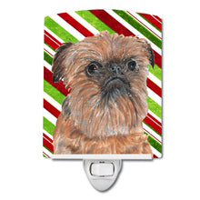 Load image into Gallery viewer, Brussels Griffon Candy Cane Christmas Ceramic Night Light SC9614CNL