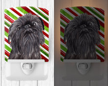 Load image into Gallery viewer, Brussels Griffon Candy Cane Christmas Ceramic Night Light SC9615CNL