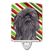 Load image into Gallery viewer, Brussels Griffon Candy Cane Christmas Ceramic Night Light SC9615CNL