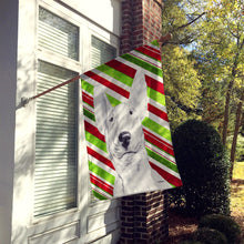 Load image into Gallery viewer, Bull Terrier Candy Cane Christmas Flag Canvas House Size
