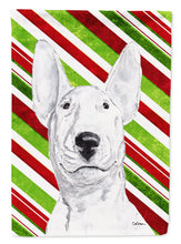 Load image into Gallery viewer, Bull Terrier Candy Cane Christmas Flag Canvas House Size