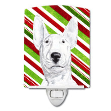 Load image into Gallery viewer, Bull Terrier Candy Cane Christmas Ceramic Night Light SC9618CNL