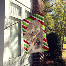 Load image into Gallery viewer, Goldendoodle Candy Cane Christmas Flag Canvas House Size