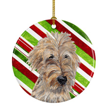 Load image into Gallery viewer, Golden Doodle Candy Cane Christmas Ornament - Round Ceramic Ornament – Artist-Designed Keepsake Decoration SC9619CO1