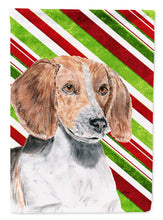 Load image into Gallery viewer, English Foxhound Candy Cane Christmas Flag Canvas House Size