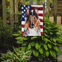 Load image into Gallery viewer, Collie with American Flag USA Garden Flag – Decorative Outdoor Yard Flag SC9622GF