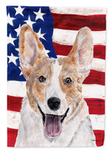 Load image into Gallery viewer, Cardigan Corgi with American Flag USA Flag Canvas House Size SC9624CHF