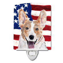Load image into Gallery viewer, Cardigan Corgi with American Flag USA Ceramic Night Light SC9624CNL