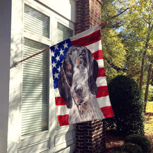 Load image into Gallery viewer, Blue Tick Coonhound with American Flag USA Flag Canvas House Size SC9625CHF