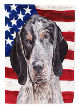Load image into Gallery viewer, Blue Tick Coonhound with American Flag USA Flag Canvas House Size SC9625CHF
