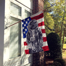 Load image into Gallery viewer, Black Standard Poodle with American Flag USA Flag Canvas House Size SC9626CHF