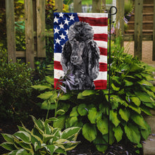 Load image into Gallery viewer, Black Standard Poodle with American Flag USA Garden Flag – Decorative Outdoor Yard Flag SC9626GF