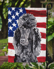 Load image into Gallery viewer, Black Standard Poodle with American Flag USA Garden Flag – Decorative Outdoor Yard Flag SC9626GF