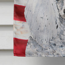 Load image into Gallery viewer, White Toy Poodle with American Flag USA Flag Canvas House Size SC9629CHF