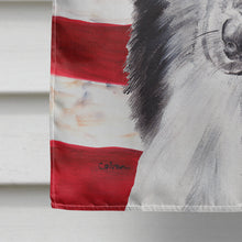 Load image into Gallery viewer, Black and White Collie with American Flag USA Flag Canvas House Size SC9630CHF