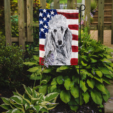 Load image into Gallery viewer, White Standard Poodle with American Flag USA Garden Flag – Decorative Outdoor Yard Flag SC9631GF