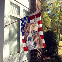 Load image into Gallery viewer, Staffordshire Bull Terrier Staffie with American Flag USA Flag Canvas House Size SC9632CHF