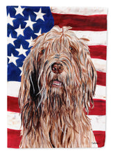 Load image into Gallery viewer, Otterhound with American Flag USA Garden Flag – Decorative Outdoor Yard Flag SC9637GF