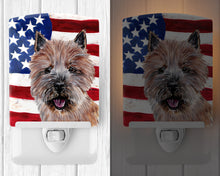 Load image into Gallery viewer, Norwich Terrier with American Flag USA Ceramic Night Light SC9638CNL