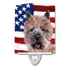 Load image into Gallery viewer, Norwich Terrier with American Flag USA Ceramic Night Light SC9638CNL