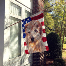 Load image into Gallery viewer, Norfolk Terrier with American Flag USA Flag Canvas House Size SC9640CHF
