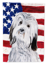 Load image into Gallery viewer, Havanese with American Flag USA Garden Flag – Decorative Outdoor Yard Flag SC9641GF