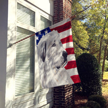 Load image into Gallery viewer, Great Pyrenees with American Flag USA Flag Canvas House Size SC9642CHF