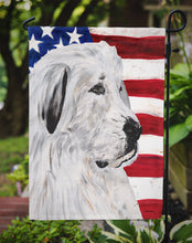 Load image into Gallery viewer, Great Pyrenees with American Flag USA Garden Flag – Decorative Outdoor Yard Flag SC9642GF