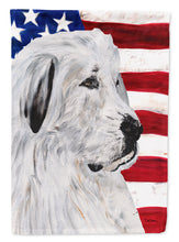 Load image into Gallery viewer, Great Pyrenees with American Flag USA Garden Flag – Decorative Outdoor Yard Flag SC9642GF