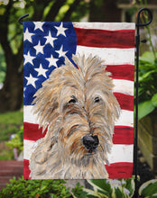 Load image into Gallery viewer, Golden Doodle 2 with American Flag USA Garden Flag – Decorative Outdoor Yard Flag SC9643GF