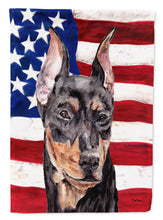 Load image into Gallery viewer, German Pinscher with American Flag USA Flag Canvas House Size SC9644CHF