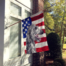 Load image into Gallery viewer, Scottish Deerhound with American Flag USA Flag Canvas House Size SC9645CHF