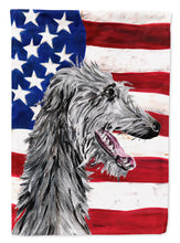 Load image into Gallery viewer, Scottish Deerhound with American Flag USA Flag Canvas House Size SC9645CHF