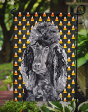 Load image into Gallery viewer, Black Standard Poodle Candy Corn Halloween Garden Flag – Decorative Outdoor Yard Flag SC9650GF