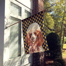 Load image into Gallery viewer, Red Miniature Poodle Candy Corn Halloween Flag Canvas House Size SC9651CHF