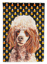 Load image into Gallery viewer, Red Miniature Poodle Candy Corn Halloween Garden Flag - Outdoor Decorative Yard Flag SC9651GF