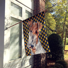Load image into Gallery viewer, Wire Fox Terrier Candy Corn Halloween Flag Canvas House Size SC9652CHF