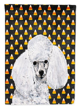Load image into Gallery viewer, White Toy Poodle Candy Corn Halloween Flag Canvas House Size SC9653CHF