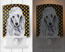 Load image into Gallery viewer, White Standard Poodle Candy Corn Halloween Ceramic Night Light SC9655CNL