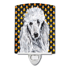 Load image into Gallery viewer, White Standard Poodle Candy Corn Halloween Ceramic Night Light SC9655CNL