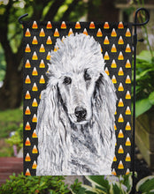 Load image into Gallery viewer, White Standard Poodle Candy Corn Halloween Garden Flag – Decorative Outdoor Yard Flag SC9655GF