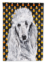 Load image into Gallery viewer, White Standard Poodle Candy Corn Halloween Garden Flag – Decorative Outdoor Yard Flag SC9655GF