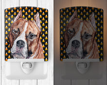 Load image into Gallery viewer, Staffordshire Bull Terrier Staffie Candy Corn Halloween Ceramic Night Light SC9656CNL