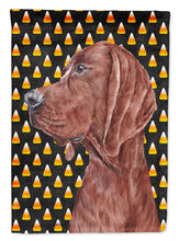 Load image into Gallery viewer, Redbone Coonhound Candy Corn Halloween Garden Flag – Decorative Outdoor Yard Flag SC9659GF