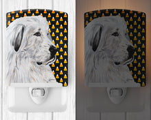 Load image into Gallery viewer, Great Pyrenees Candy Corn Halloween Ceramic Night Light SC9666CNL