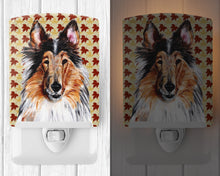 Load image into Gallery viewer, Collie Fall Leaves Ceramic Night Light SC9670CNL